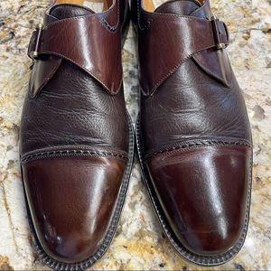 MEZLAN mens monkstrap dress shoe.  Dark brown. Size 11 1/2 M. Made in Spain.